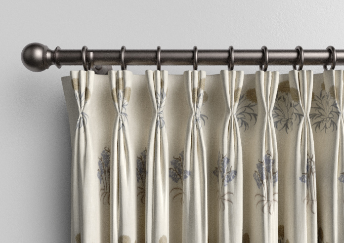 William Morris At Home Lily Flower Embroidery, Woad - Made to Measure Curtains - Image 11